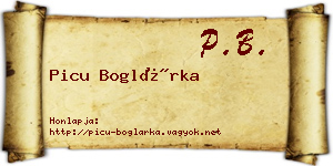 Picu Boglárka névjegykártya